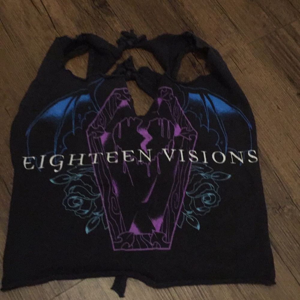 Vintage Metal Band Crop Top-Eighteen Visions